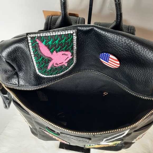 Kemys Leather Backpack with Patches - Picture 3 of 9